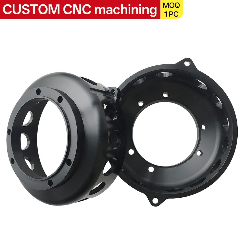 Anillos de fijación CNC negros mecanizados por precisión