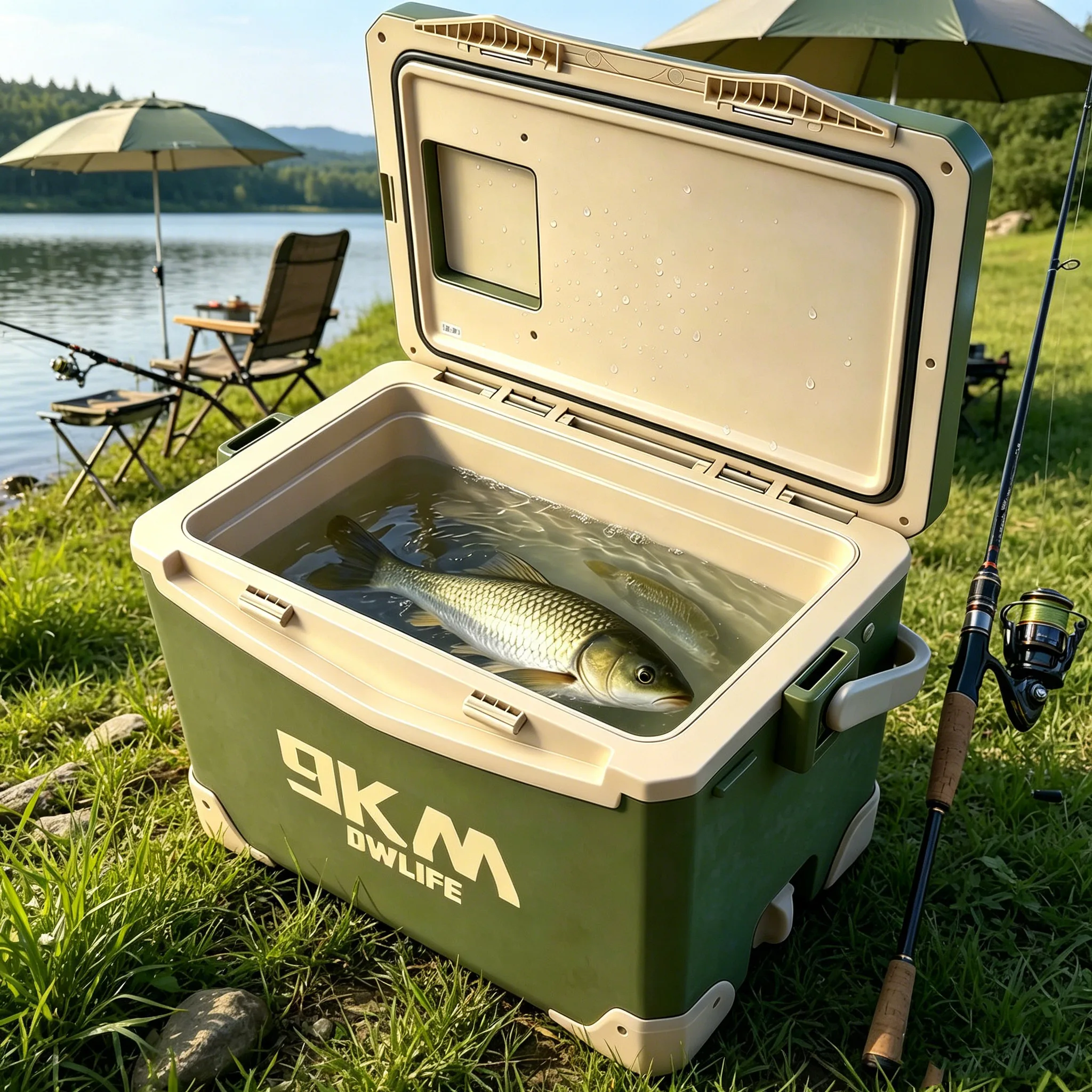Nevera isotérmica de pesca 9KM con compartimento para material - imagen 4