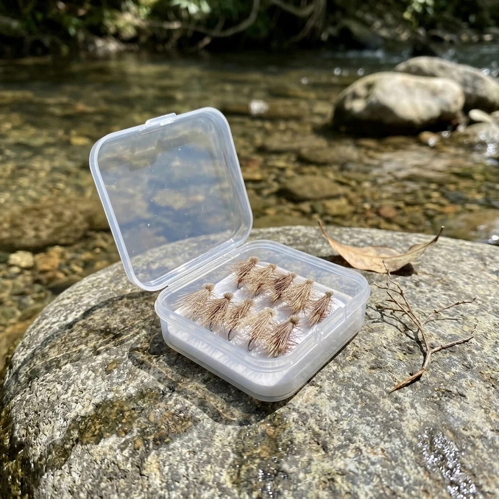 Mosca seca Caddis de pelo de ciervo natural para trucha - imagen 2