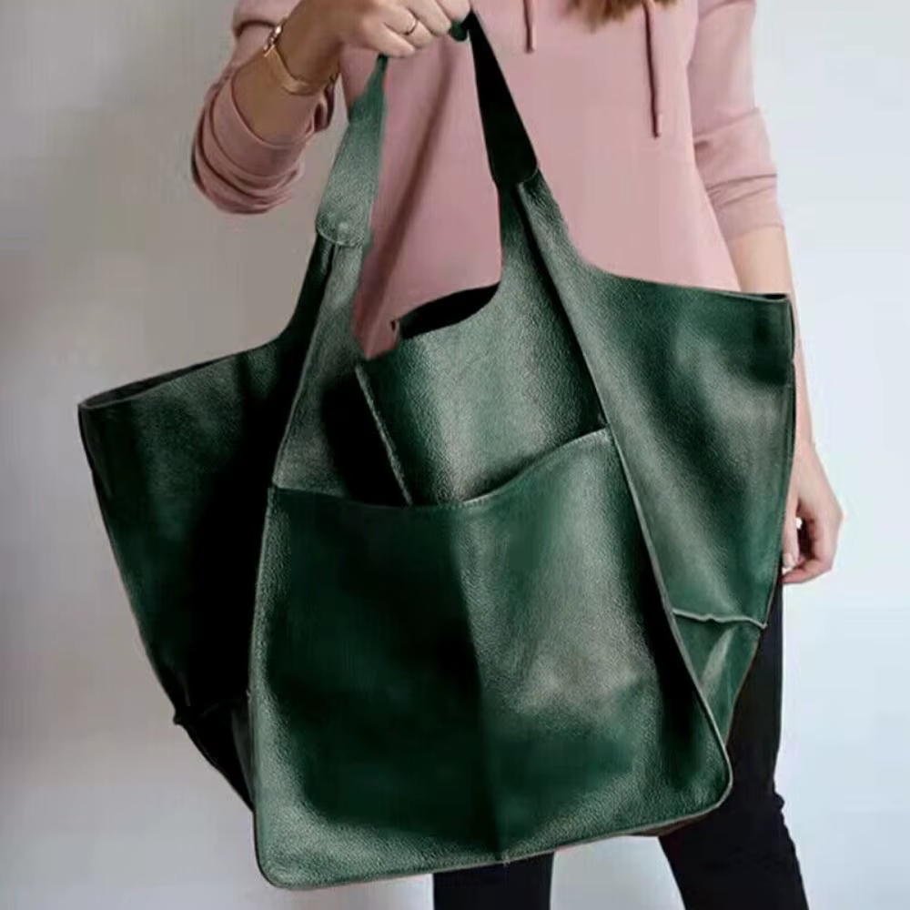 Bolso tote de mujer en polipiel, amplio y de estilo vintage - imagen 4