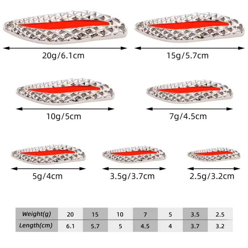 Cucharas giratorias Metal dorado 2,5-20g para pesca deportiva - imagen 3