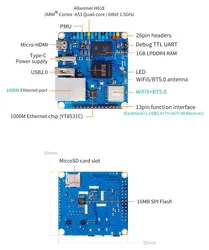 Placa de desarrollo Orange Pi Zero 3 con WiFi y Bluetooth