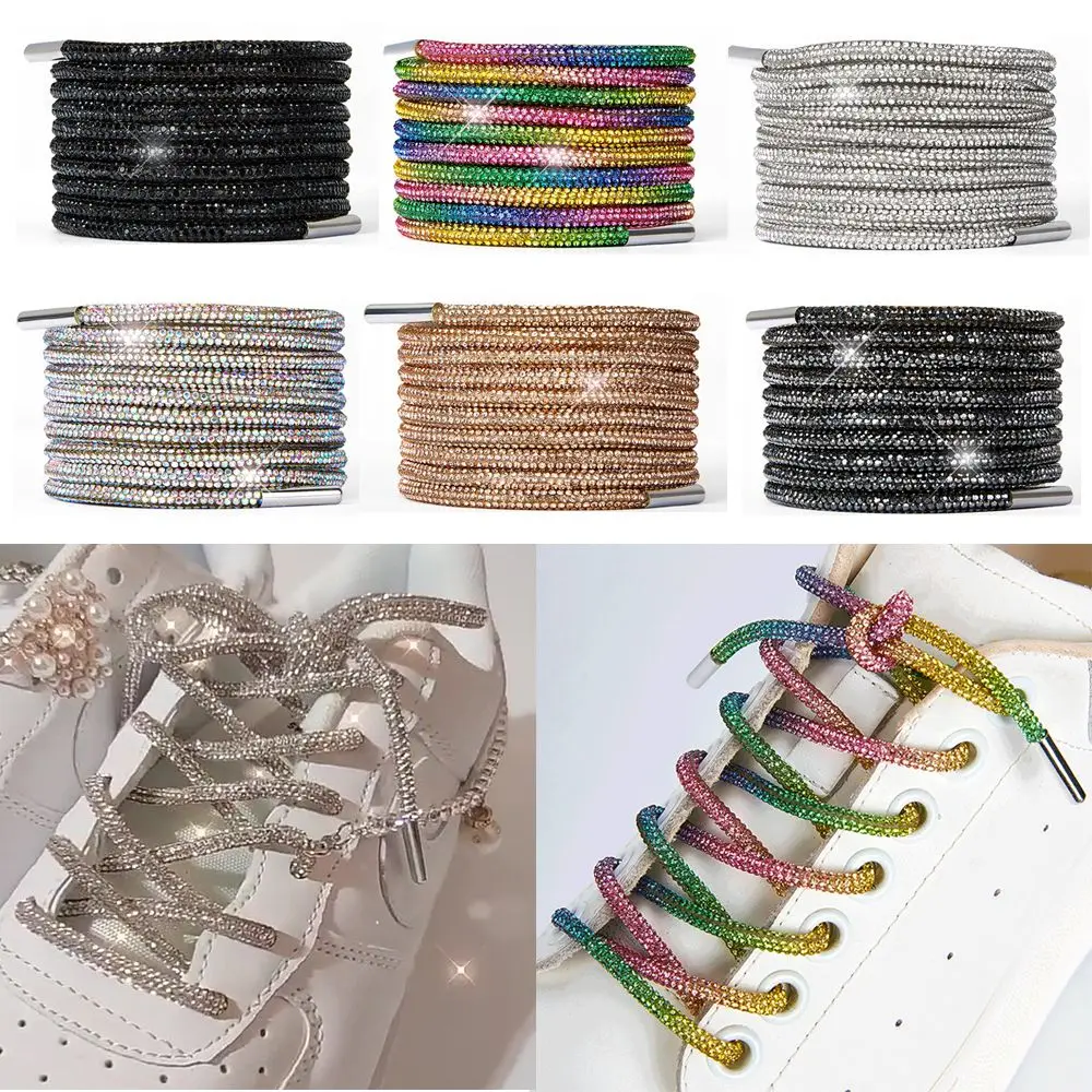 Cordones de zapatos trenzado cruzado con pedrería y brillo para zapatillas - imagen 5