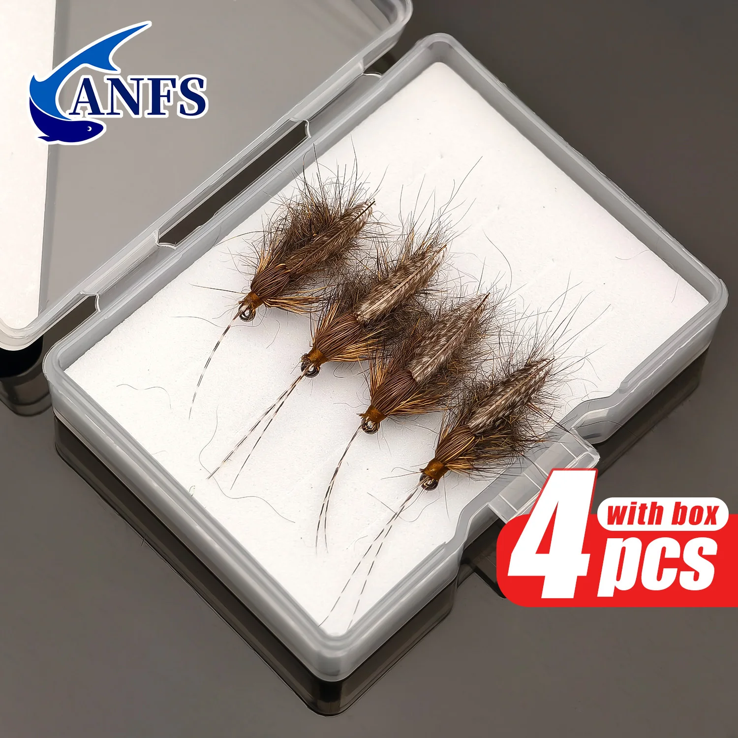 ANFS Moscas secas artesanales con caja para pesca en agua dulce - imagen 4