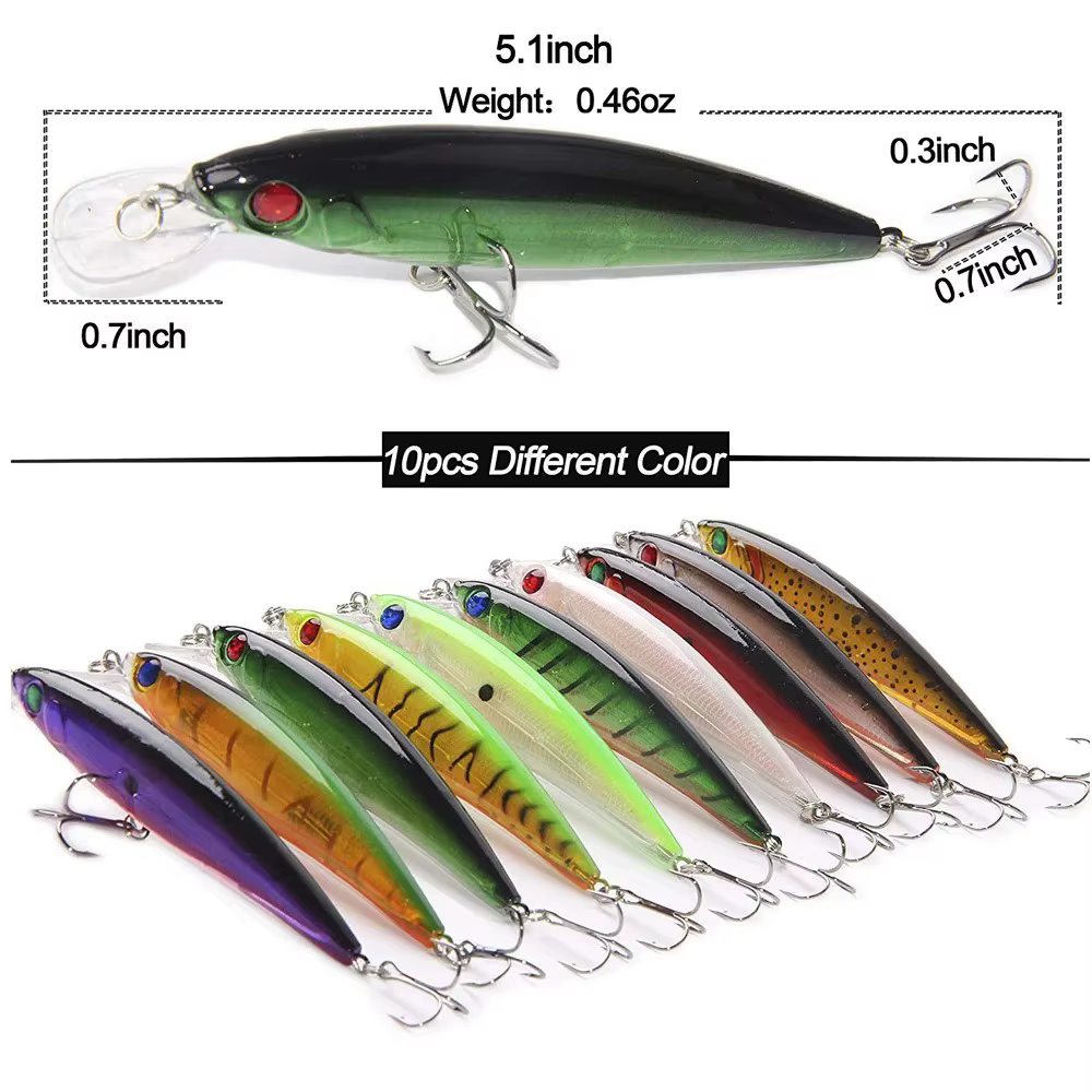 Crankbait Minnow Swimbait duro – Buceo profundo con anzuelo triple