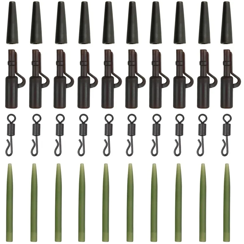 Kit accesorios pesca carpa – antienredos, giratorios y clips plomo