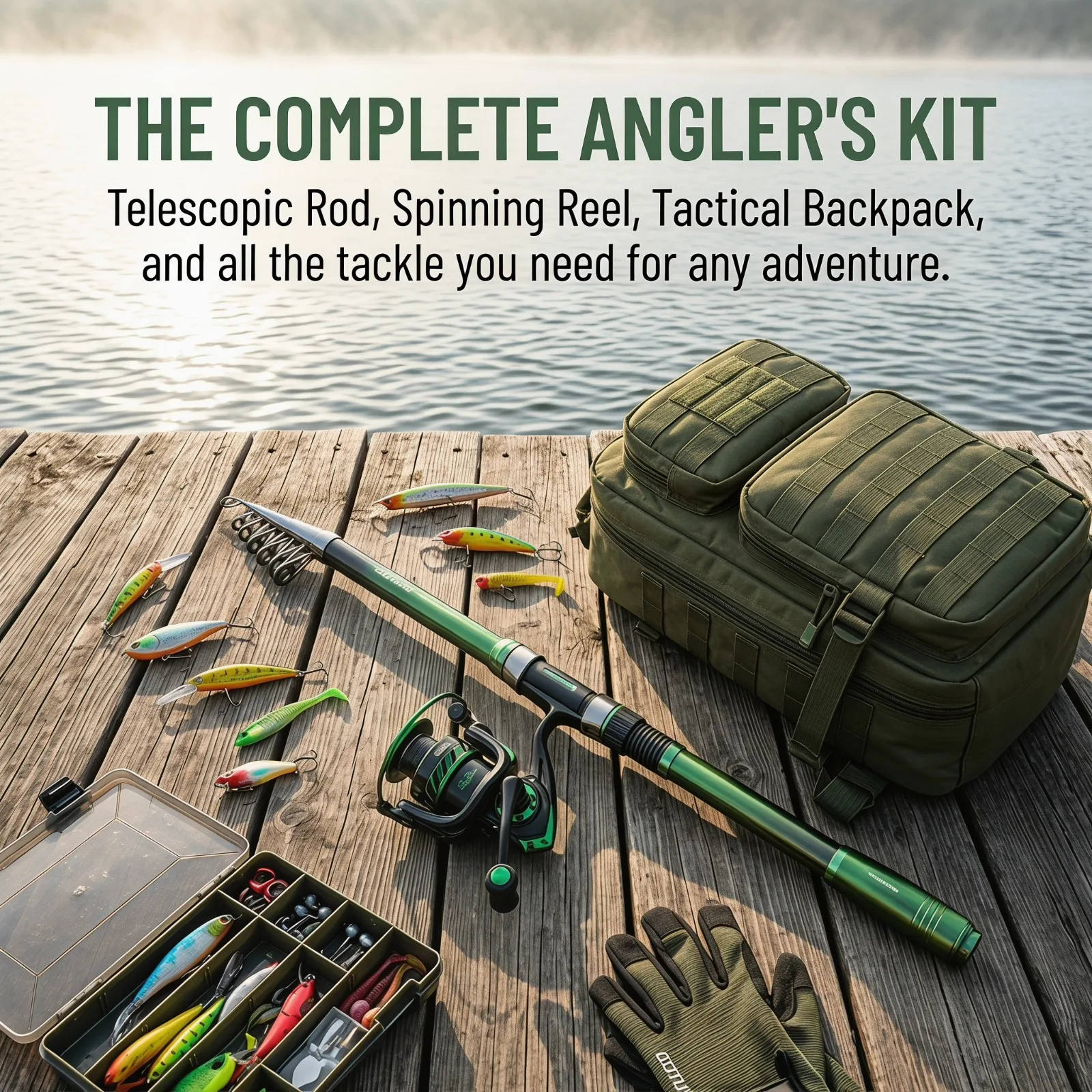 Goture Kit de pesca con caña telescópica y señuelos para agua dulce - imagen 3