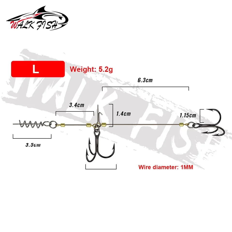 Walk Fish Anzuelo Stinger con tornillo – Cebo grande - imagen 5