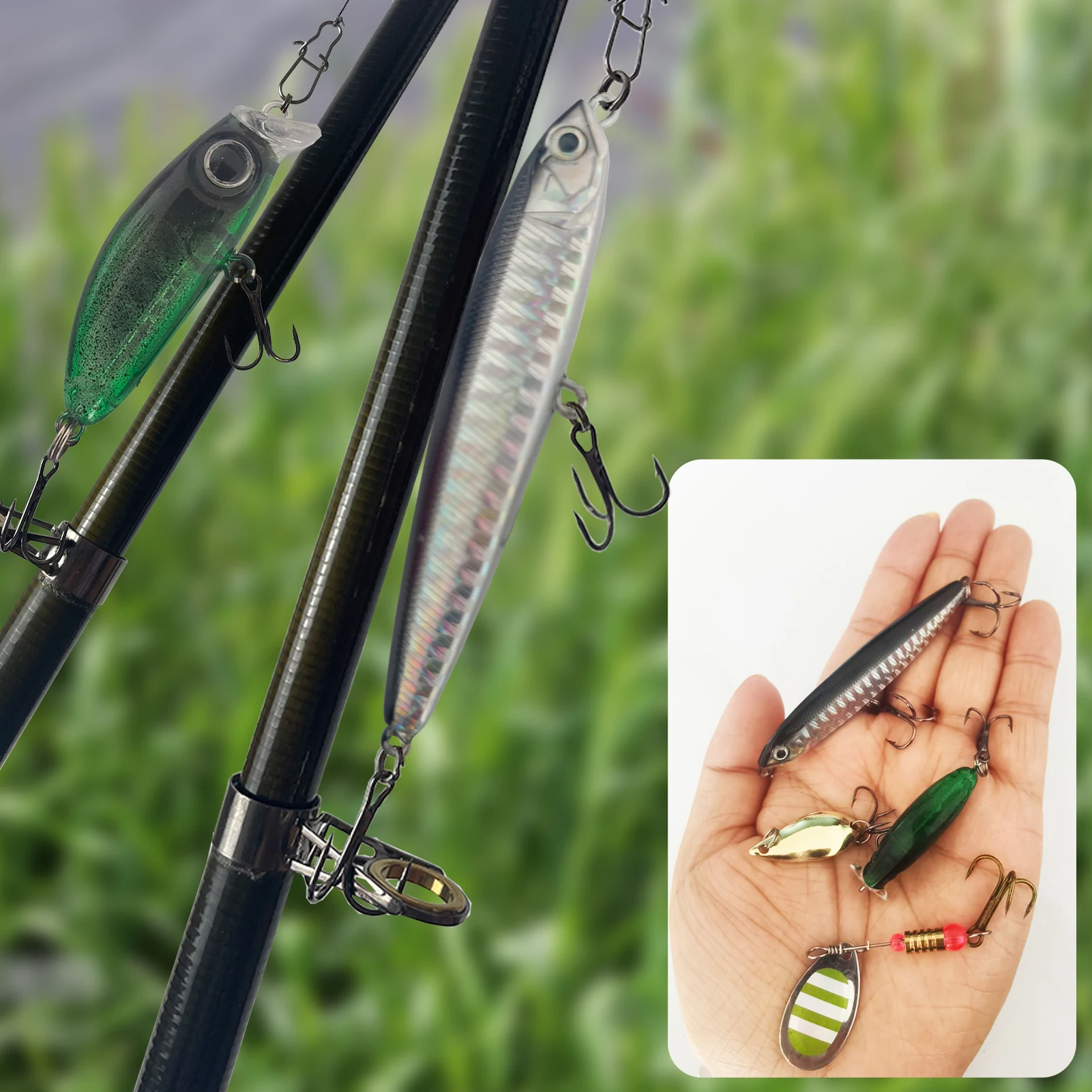 FREE FISHER Kit de señuelos para lubina con plomos y spinner - imagen 5