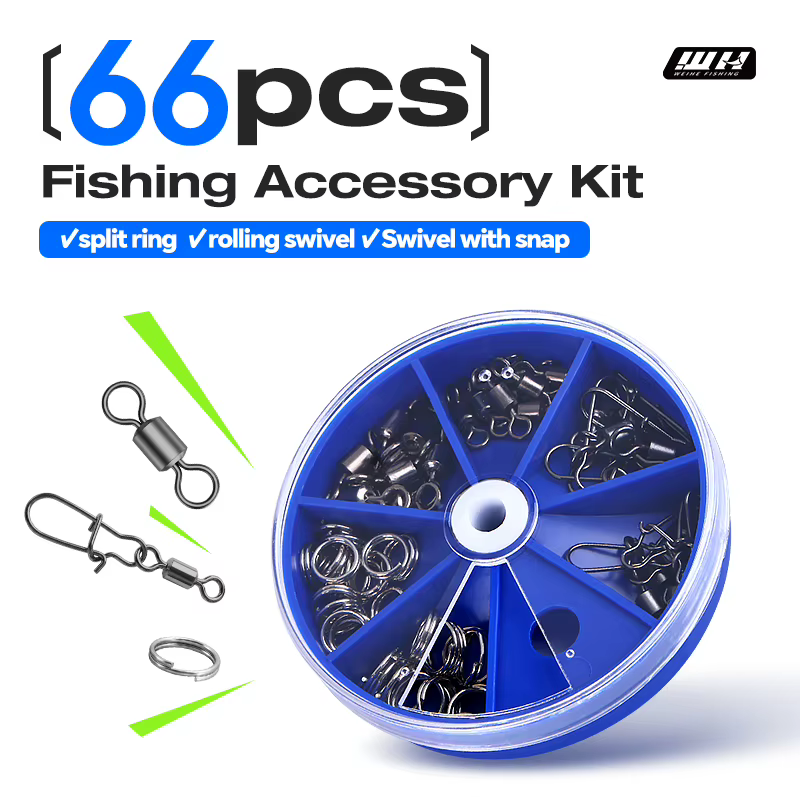Kit Anillas Partidas y Destorcedores Weihe – Accesorios de Pesca con Caja - imagen 3