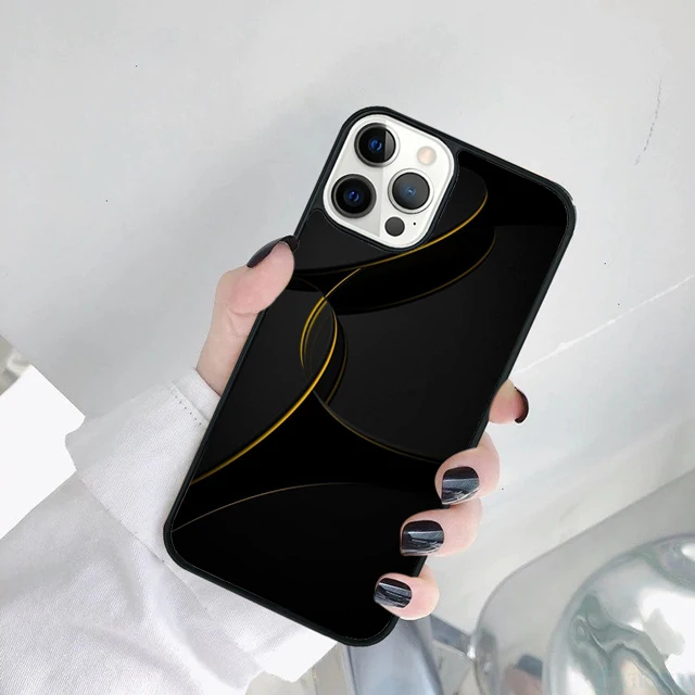 Funda negra con diseño luminoso visible