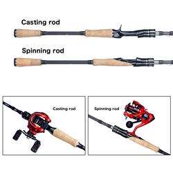BIUTIFU Caña Baitcasting Fuji T800 Carbono ML/M/MH/H Señuelo 5-80g