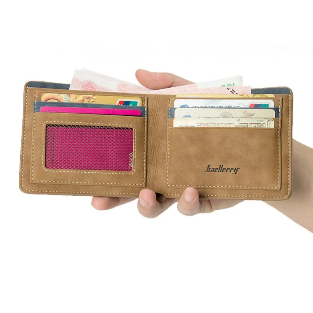 Cartera corta de cuero PU para hombre, gran capacidad y ranuras - imagen 2