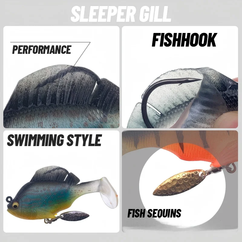Señuelo blando Gill Jig con cuchilla giratoria para lubina - imagen 4