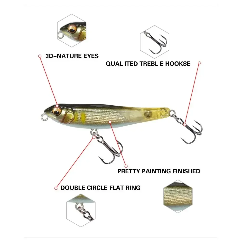 Señuelos lápiz flotantes para pesca en superficie artificiales - imagen 2