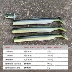Señuelo de vinilo HAIMALUO – Swimbait con jig head para lubina