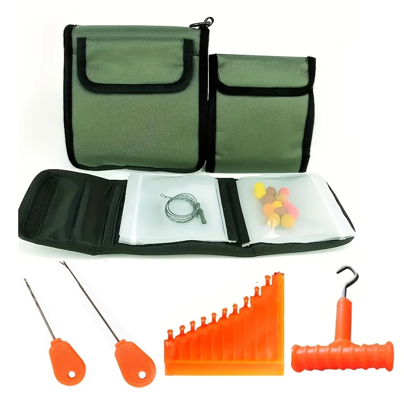Herramientas de pesca y accesorios en cartera portátil
