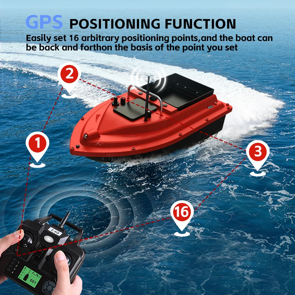 LOKEEVAN Barco de cebo automático con GPS D16B y alcance remoto - imagen 3