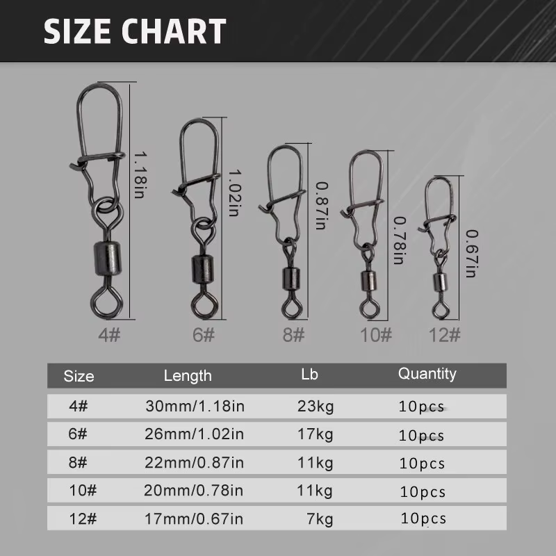 Rodamientos Giratorios Acero Inoxidable – Para Señuelos y Anzuelos - imagen 5