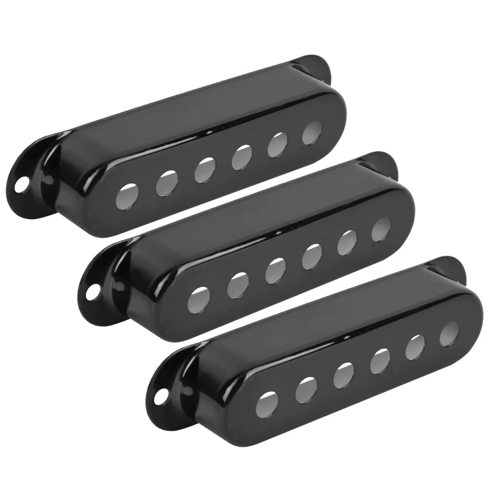 Cubierta metálica negra para pastilla single coil de guitarra - imagen 4