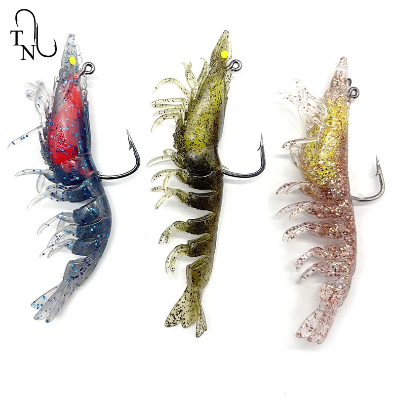 Señuelo swimbait de vinilo TN60 imitación camarón UV para lubina