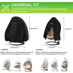 Funda impermeable 210D para silla colgante tipo huevo de exterior