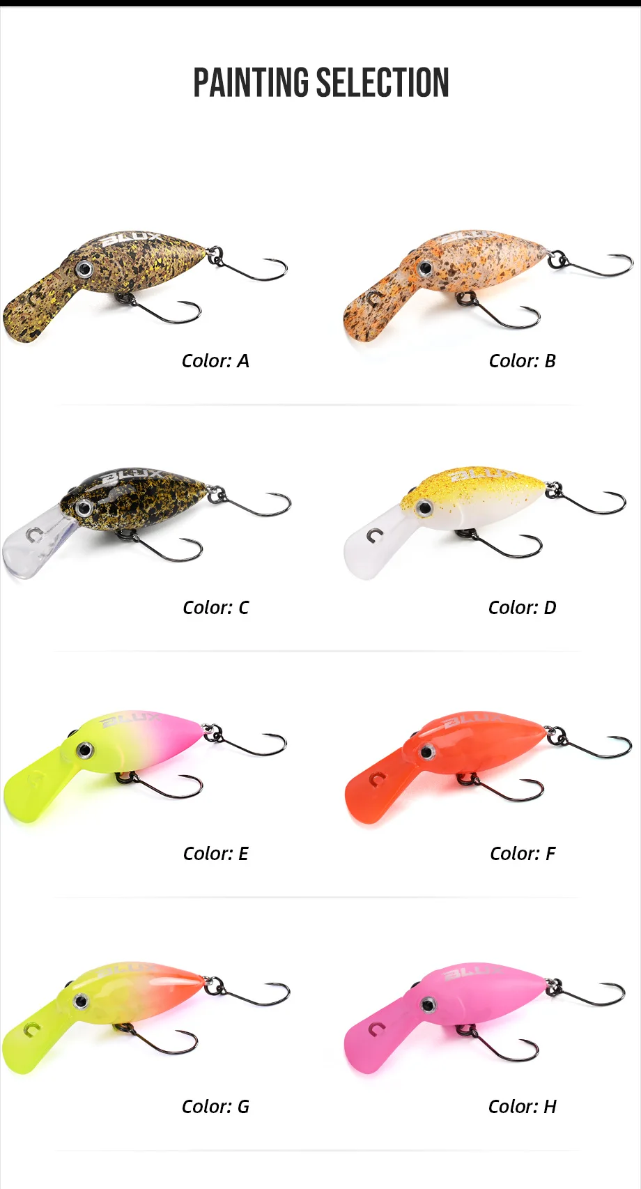 Colores disponibles del señuelo