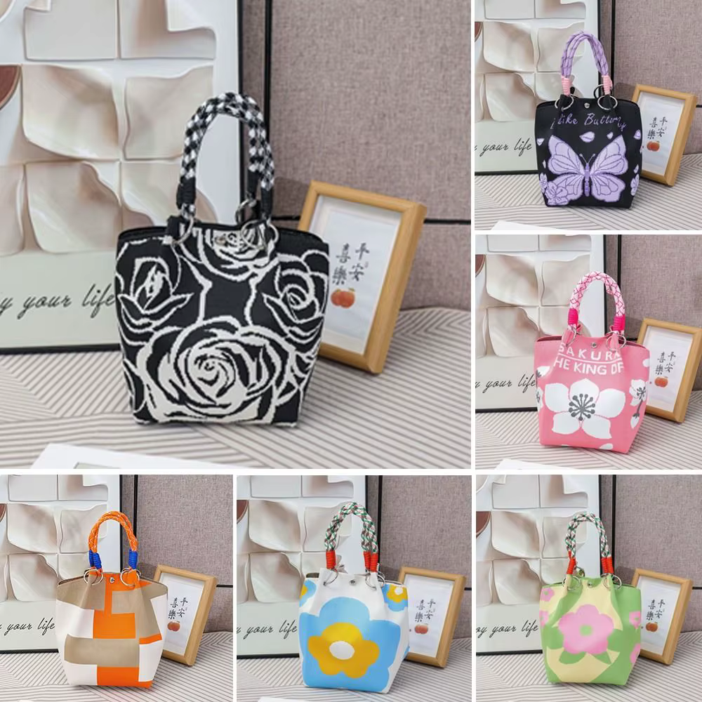 Bolso Tote Floral Tejido a Mano para Mujer – Gran Capacidad con Hebilla - imagen 5