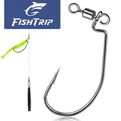 FishTrip Anzuelo Drop Shot EWG boca ancha con eslabón giratorio