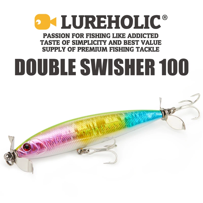 LUREHOLIC Popper doble tractor topwater para salpicaduras – cebo duro
