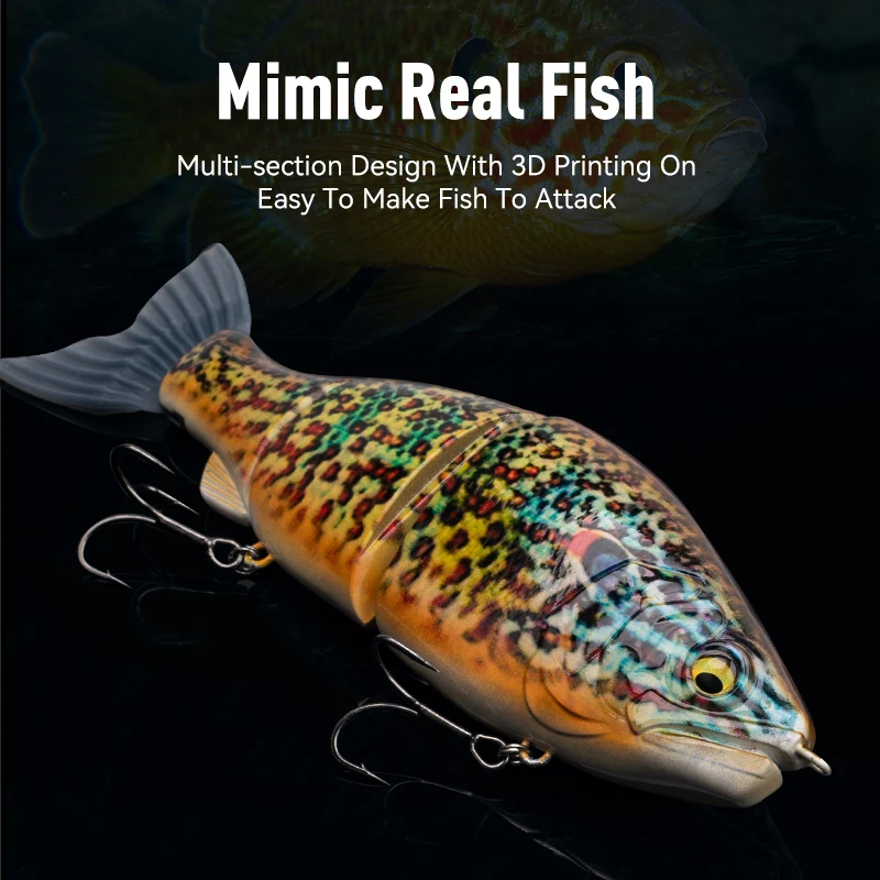 LEYDUN Señuelo Swimbait Articulado Flotante para Lubina – Forma S
