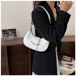 Bolso bandolera cuero PU forma de luna, gran capacidad