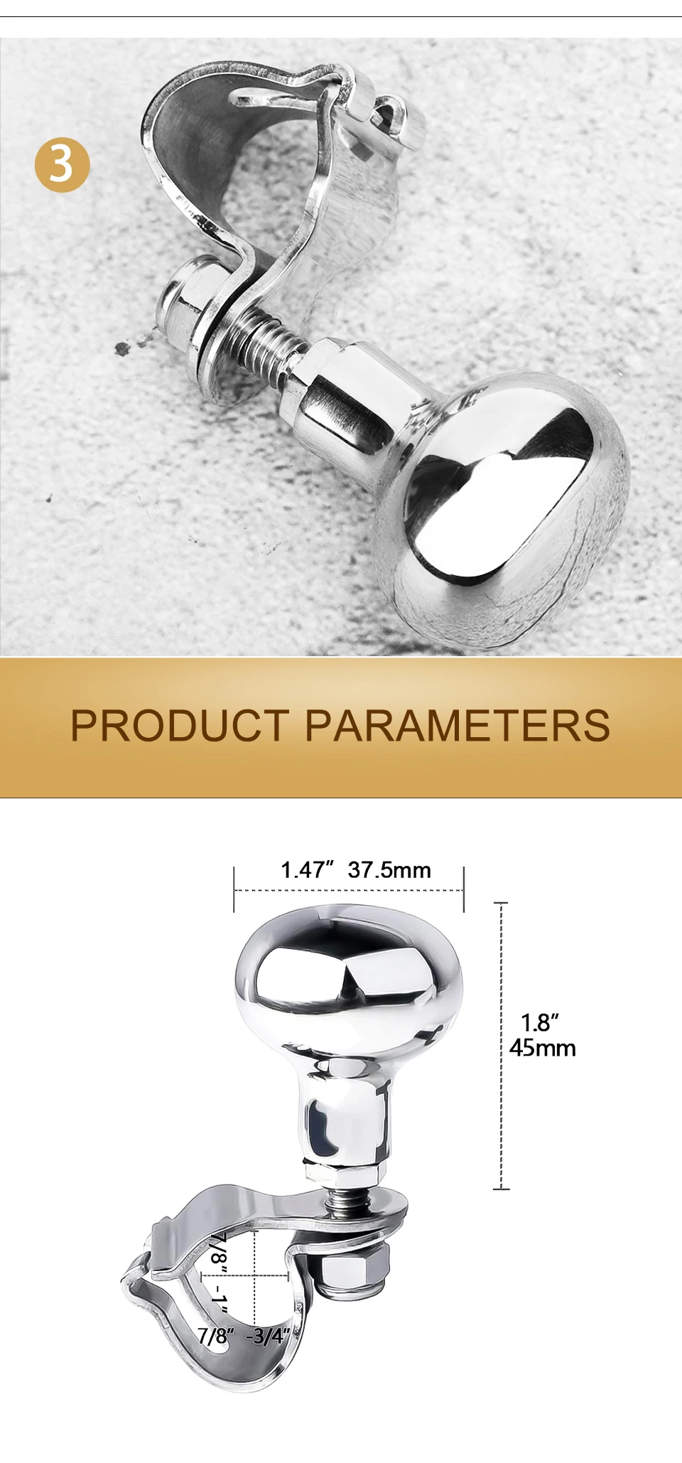 Detalle del rodamiento metálico del spinner
