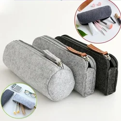 Estuche de Fieltro Retro para Lápices y Bolígrafos – Estampado Vintage con Cremallera