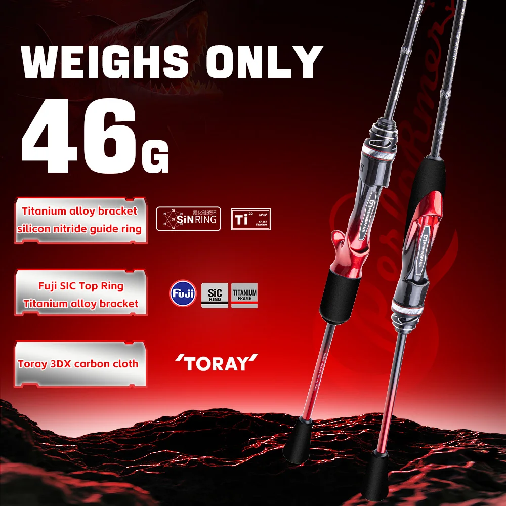 FISHINGFANS TORAY CARBON T1100S Caña ultraligera guías titanio Fuji SIC