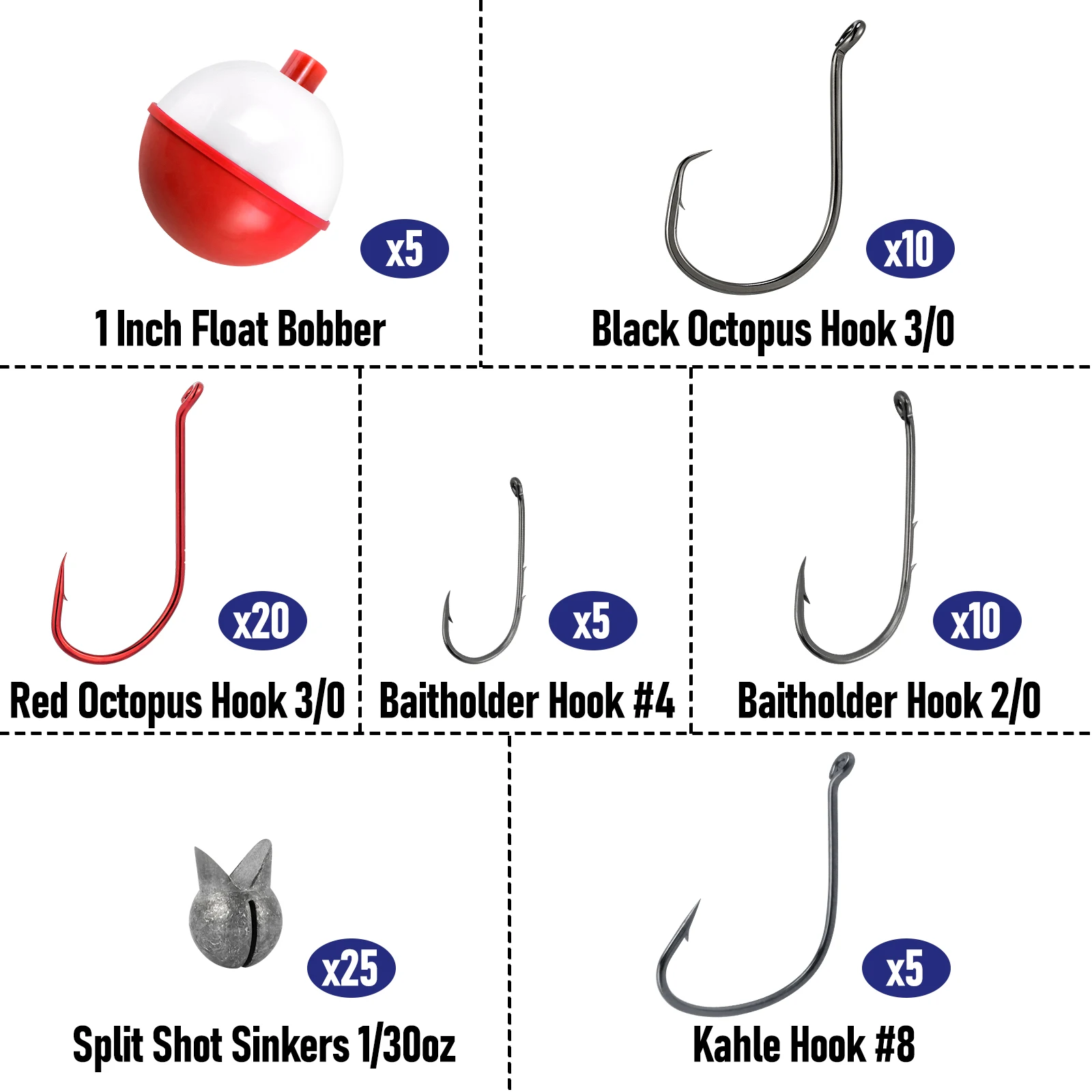 Kit aparejos pesca: anzuelos baitholder, pulpo y plomos - imagen 3