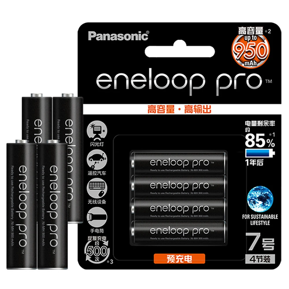 Baterías AAA recargables tipo Eneloop Pro