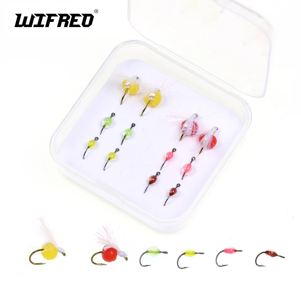 Caja de 12 unidades Wifreo con huevos artificiales para pesca con mosca