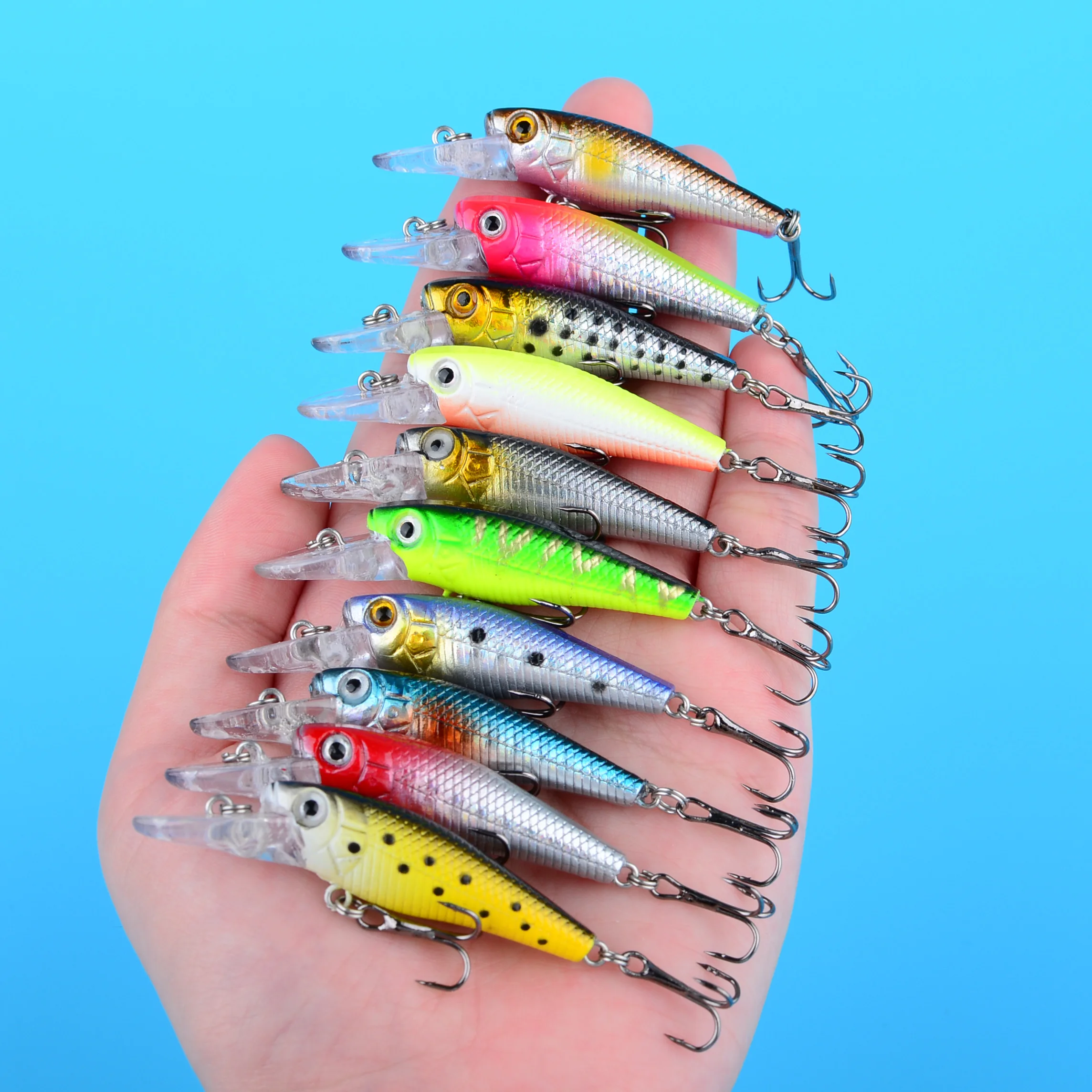 Crankbait flotante de plástico duro oscilante para lubina y lucio - imagen 4