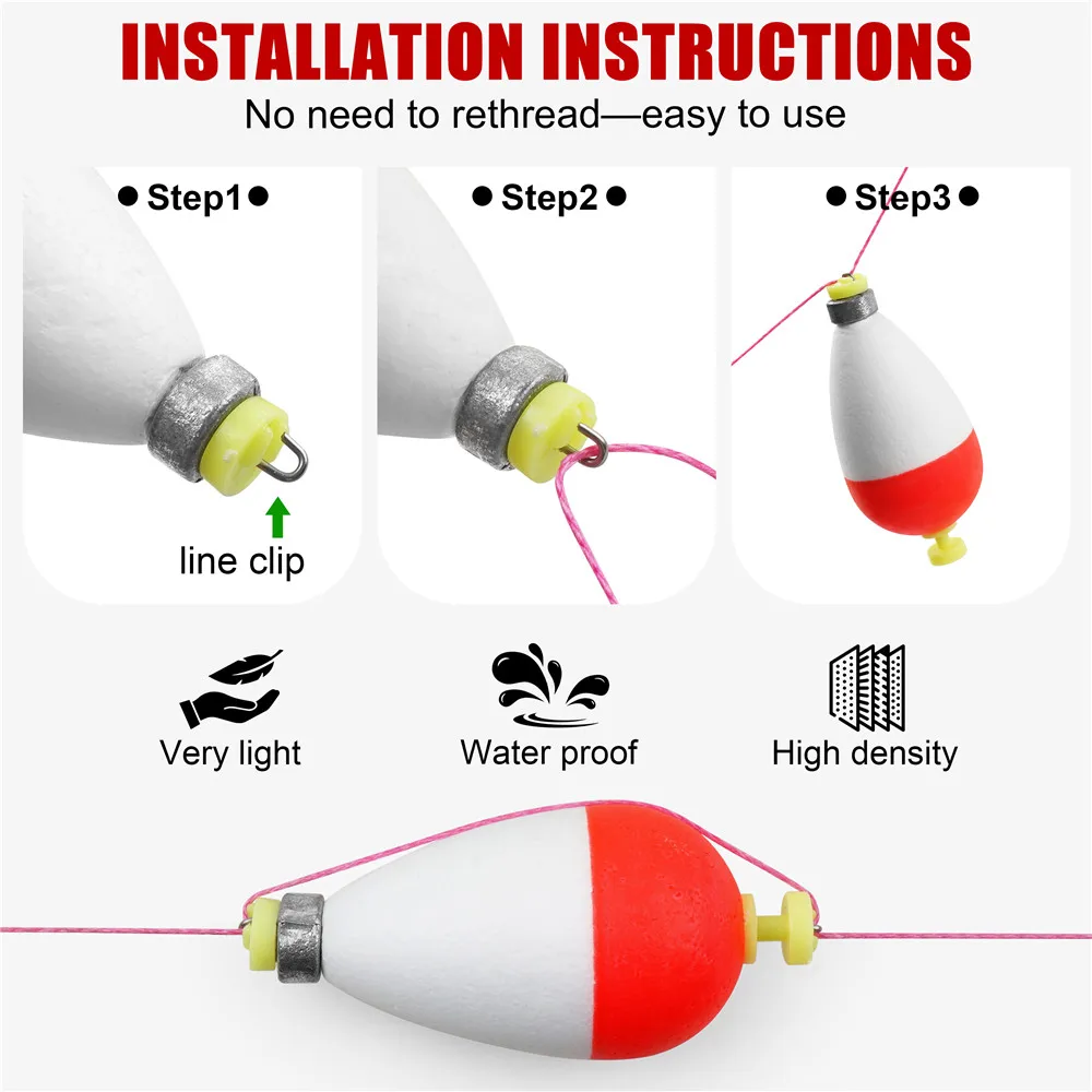 Flotadores espuma con peso y enganche rápido para crappie y bluegill - imagen 2