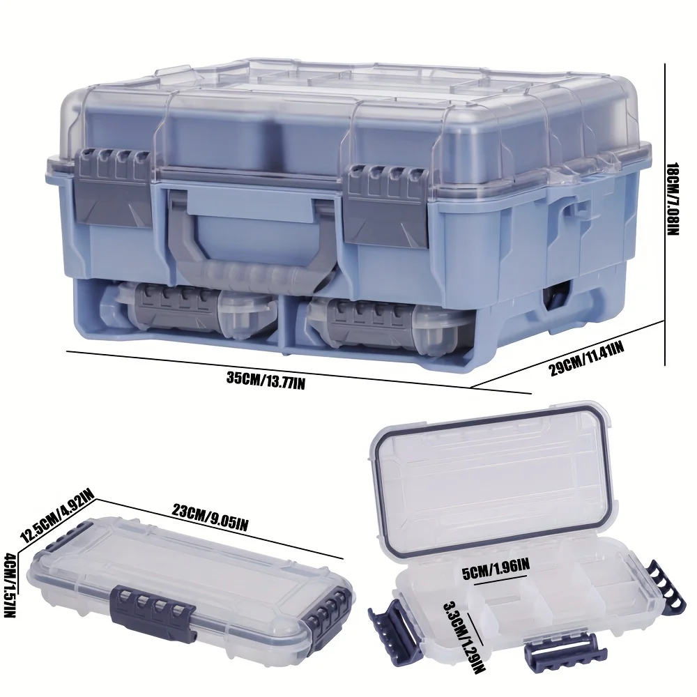 Caja pesca colores rosa azul verde
