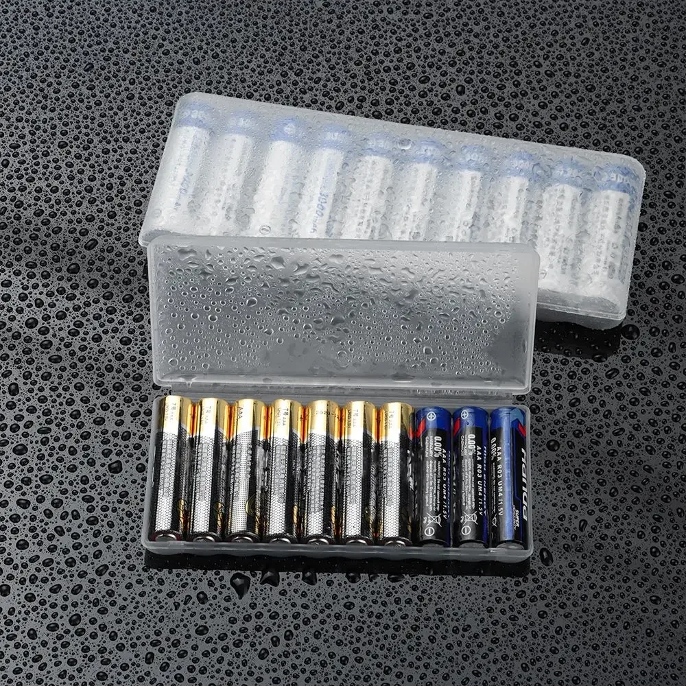Caja almacenamiento baterías transparente de plástico con ranuras - imagen 5