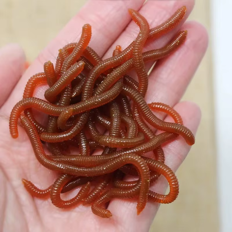 Señuelos blandos rojos con aroma a pescado – Cebo artificial para pesca