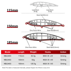 Noeby Stickbait hundimiento – Señuelo mar multi-talla