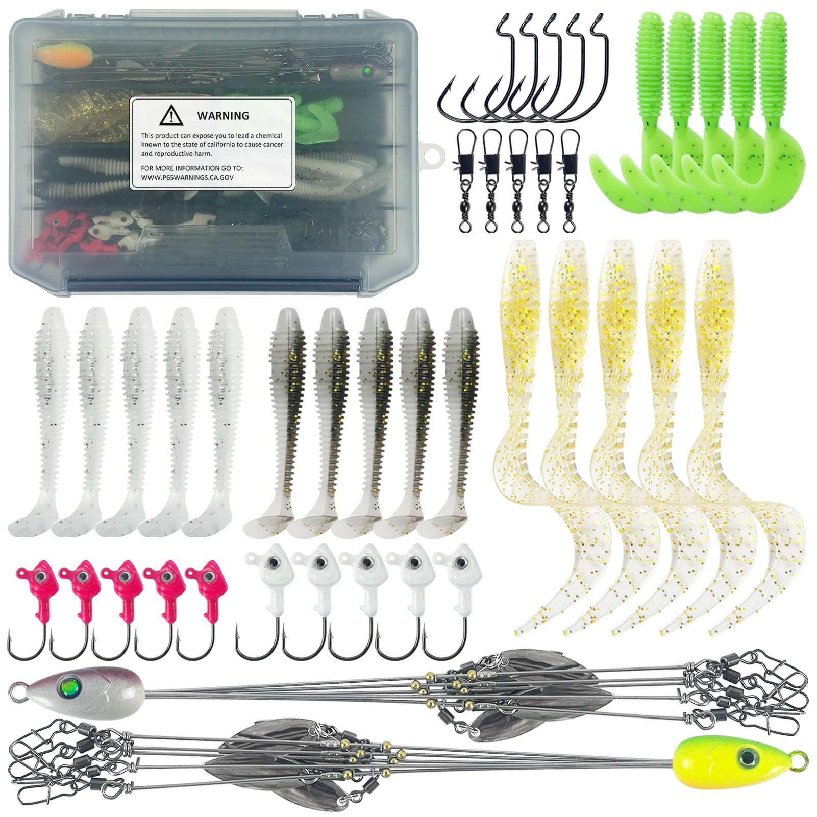 Free Fisher Aparejo Alabama y paraguas con anzuelos jig para vinilo