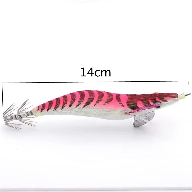 Señuelo de madera anzuelo calamar diseño camarón pesca - imagen 5