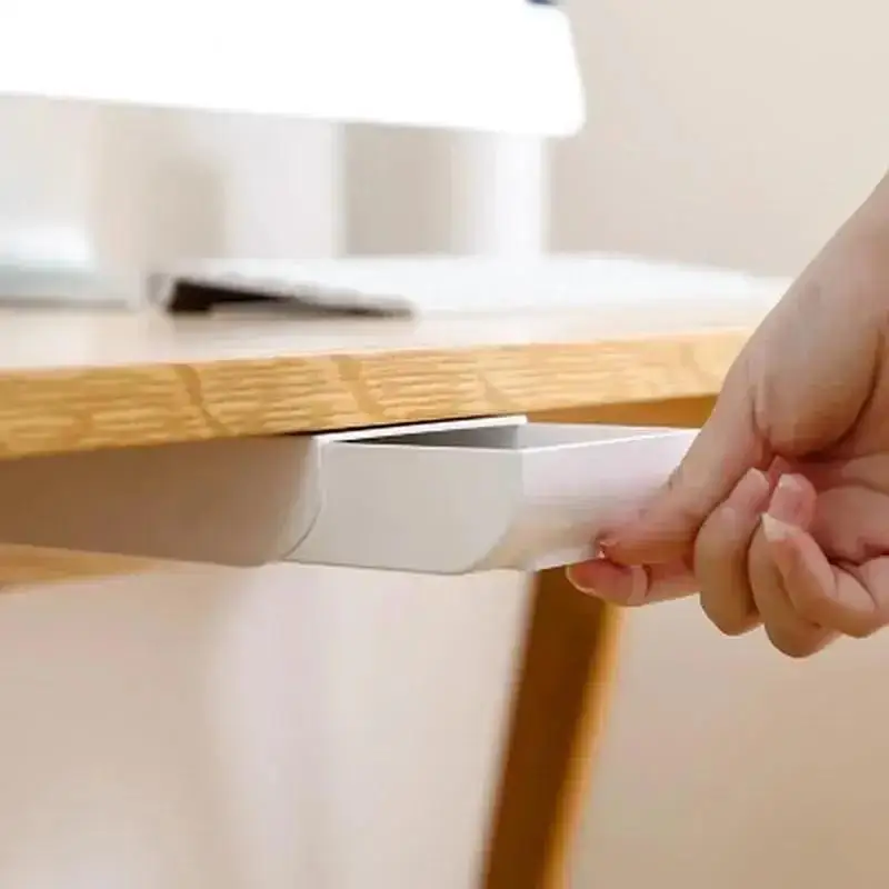 Organizador adhesivo debajo de la mesa con cajones para utensilios
