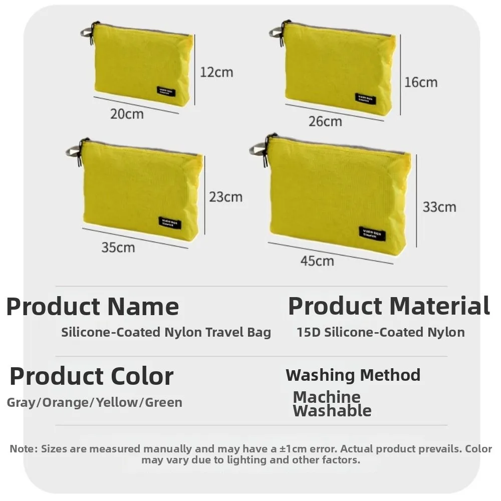 Bolsa portátil para embalaje de ropa en color amarillo y naranja