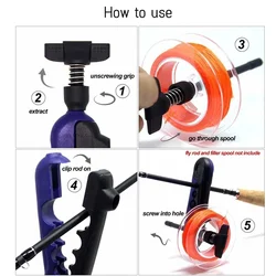 Enrollador de línea portátil ABS para carretes spinning y baitcasting
