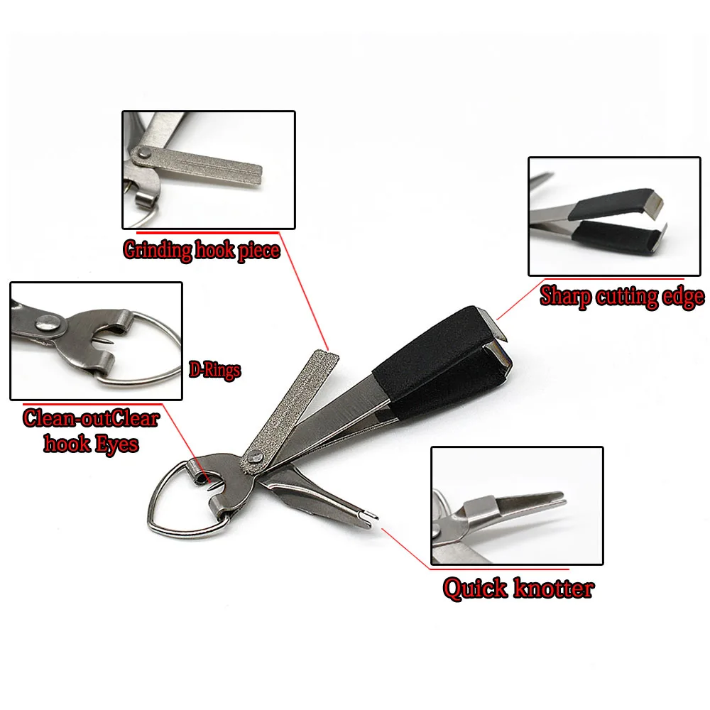 Kit Herramientas Pesca Mosca – Tijeras, Cortador, Zinger y Afilador - imagen 2